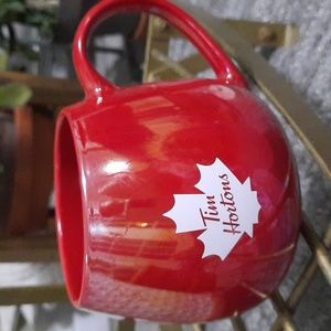 Tim Hortons 2020 Irredecent Cherry Red Mug with Maple Leaf